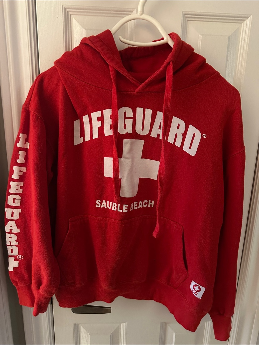 Red Lifeguard Sauble Beach Hoodie - Pullover Sweatshirt